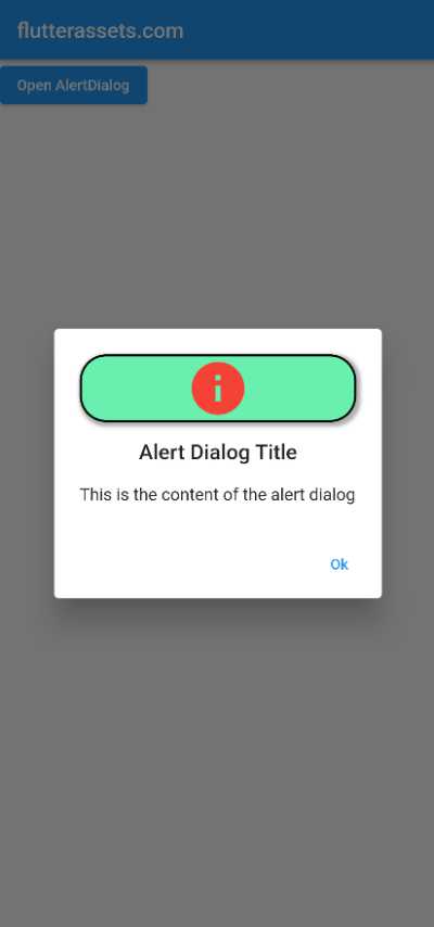 flutter alertdialog customized icon