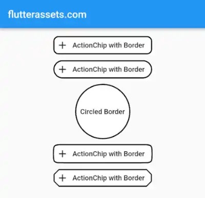 flutter actionchip shapes with borders
