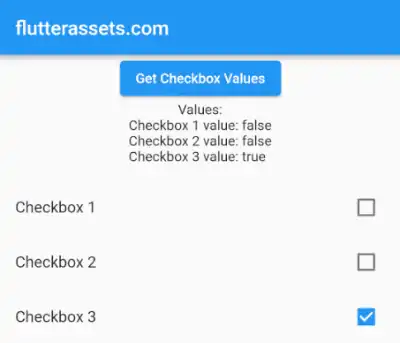flutter checkboxes get values